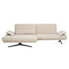 CANAPÉ D'ANGLE in Flachgewebe Beige  - Beige/Schwarz, Design, Textil/Metall (155/284cm) - Koinor