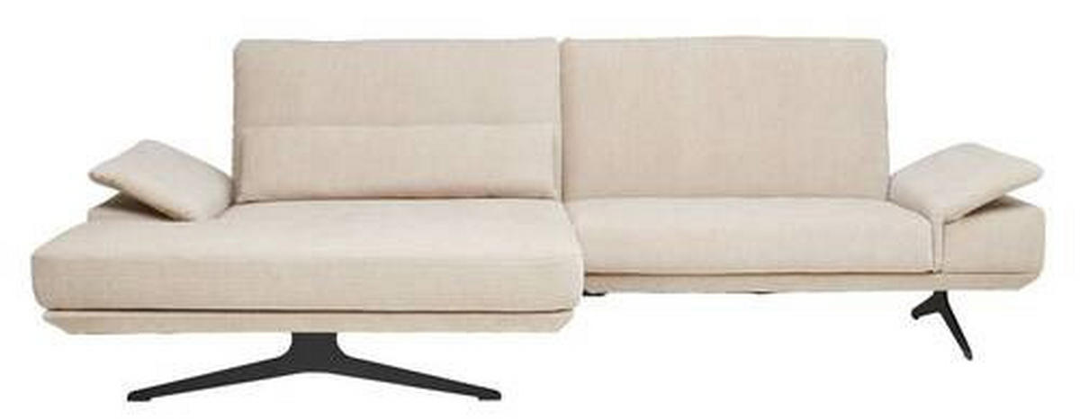 CANAPÉ D'ANGLE in Flachgewebe Beige  - Beige/Schwarz, Design, Textil/Metall (155/284cm) - Koinor