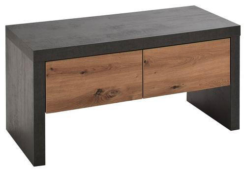 GARDEROBENBANK 91/45/38 cm  - Eichefarben/Anthrazit, Design, Holz/Holzwerkstoff (91/45/38cm) - Voleo