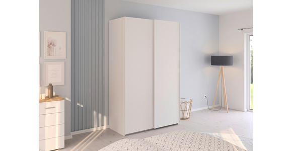 SCHWEBETÜRENSCHRANK  in Weiß  - Weiß, Design, Holzwerkstoff/Kunststoff (137/223/68cm) - Novel