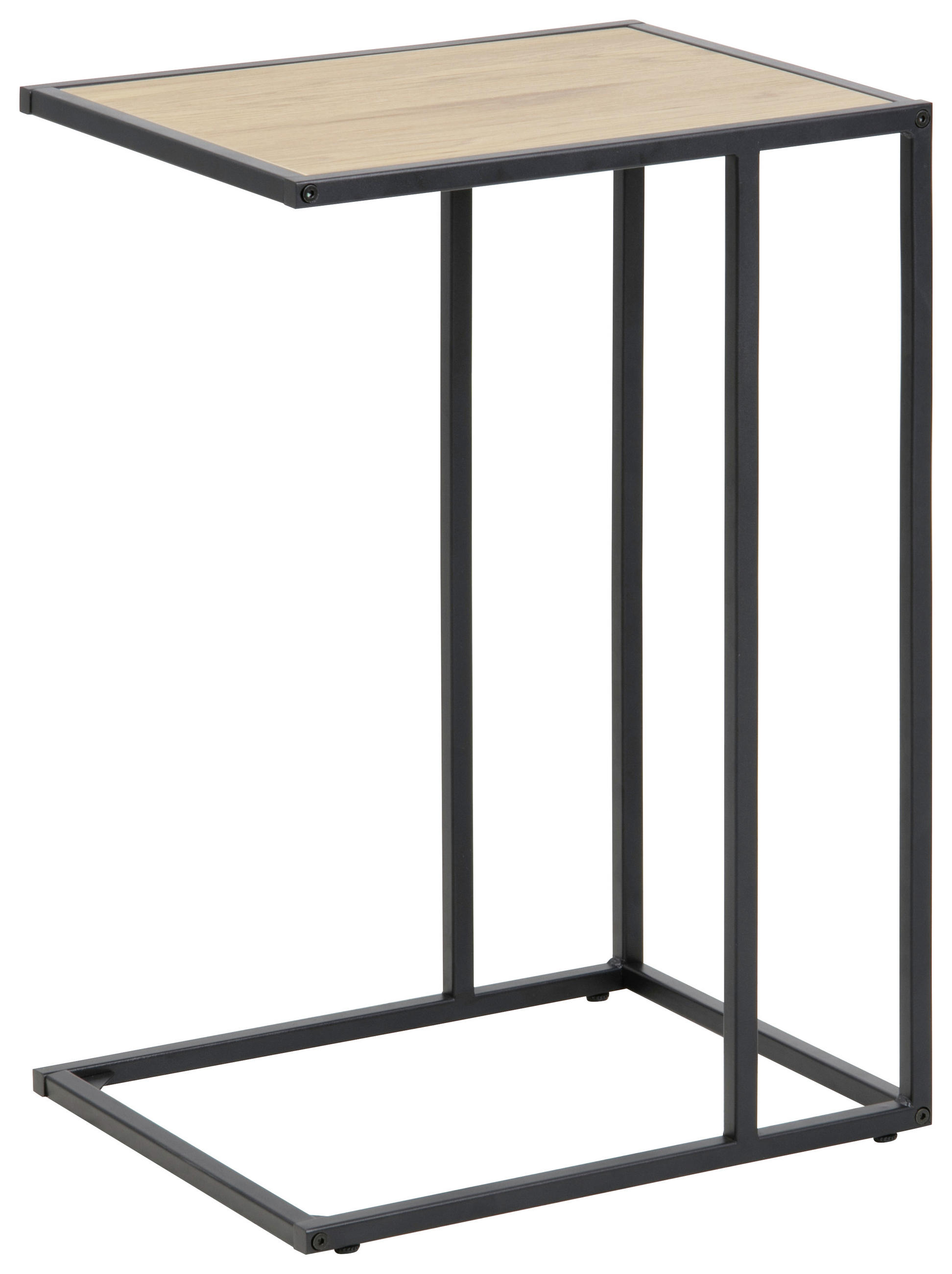 BEISTELLTISCH rechteckig Schwarz, Eichefarben - Eichefarben/Schwarz, Trend, Metall (43/35/63cm) - Xora