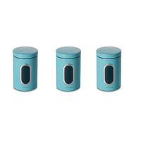 FÖRVARINGSBURKAR SET 3 delar  - ljusblå, Basics, metall (11/17,50cm) - Echtwerk