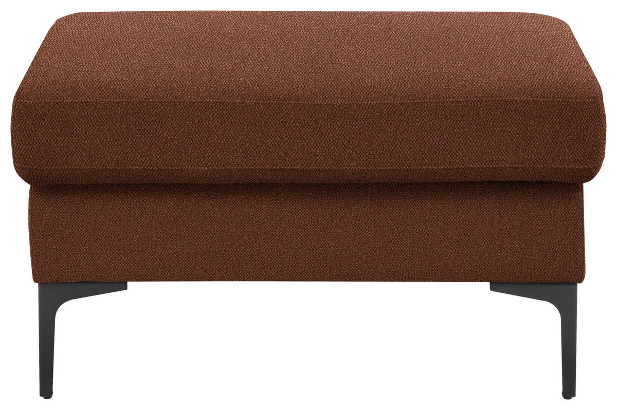 3-SITZER-SOFA in Flachgewebe Rostfarben  - Rostfarben/Schwarz, Design, Textil/Metall (226/89/97cm) - Pure Home Lifestyle