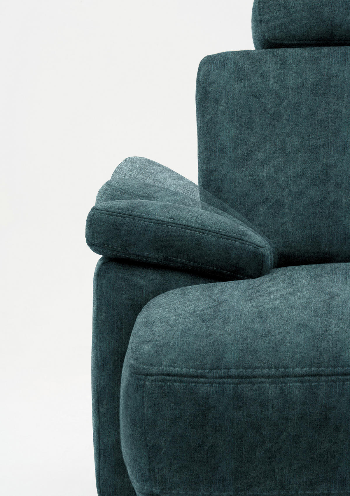 WOHNLANDSCHAFT in Velours Petrol  - Eichefarben/Petrol, Konventionell, Holz/Textil (167/316/235cm) - Beldomo System