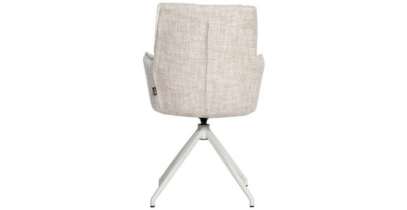 ARMLEHNSTUHL in Eisen Chenille - Creme, Design, Textil/Metall (59/90,5/62,5cm) - Novel