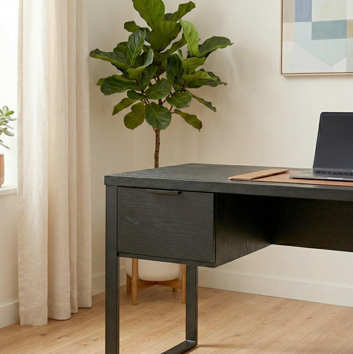SCHREIBTISCH 150/120/76 cm Schwarz Stauraum, in verschiedenen Holz-Dekoren erhältlich  - Schwarz, Lifestyle, Holzwerkstoff/Metall (150/120/76cm)