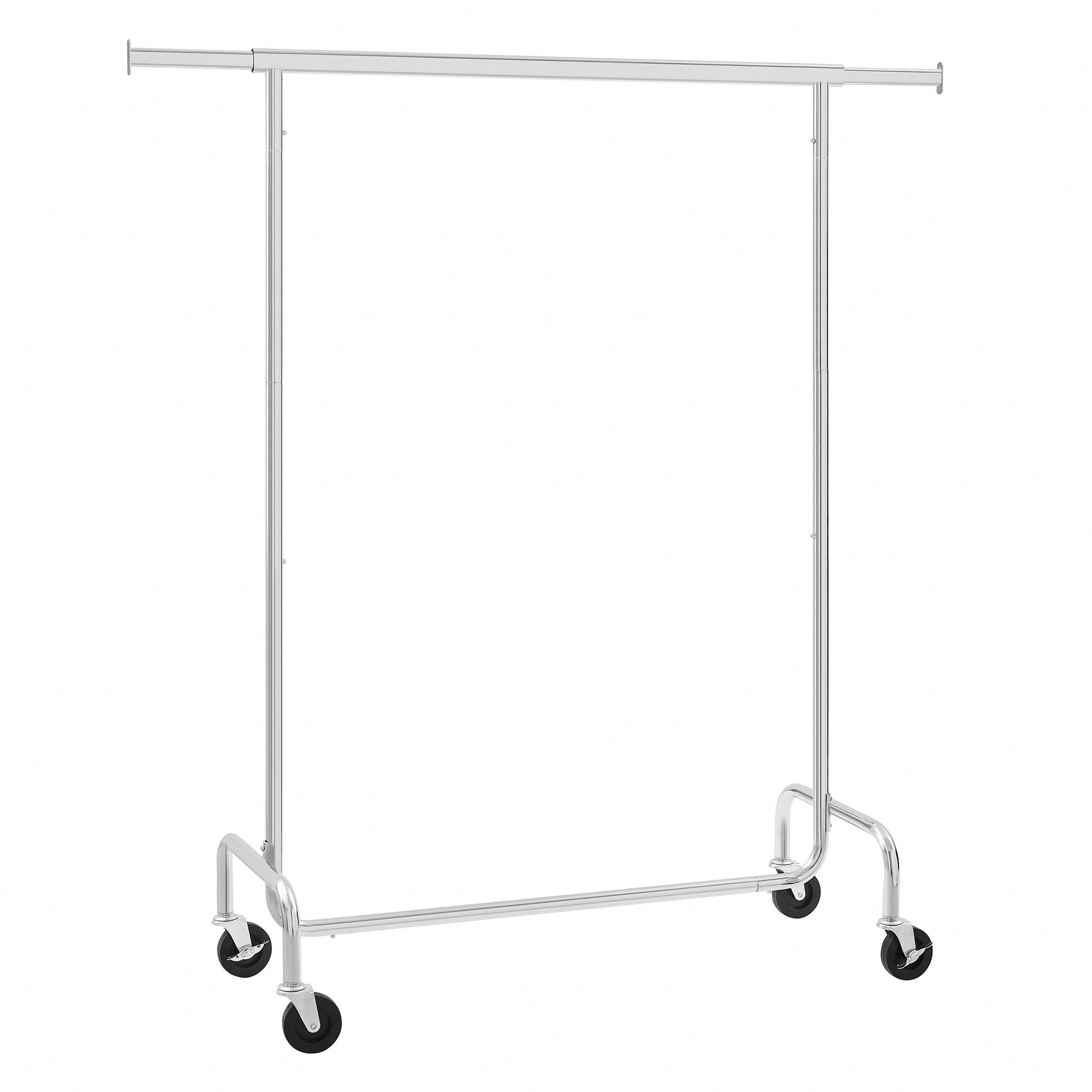 POJAZDNÝ STOJAN NA ODEVY - strieborná, Basics, kov/plast (150/163/45cm)
