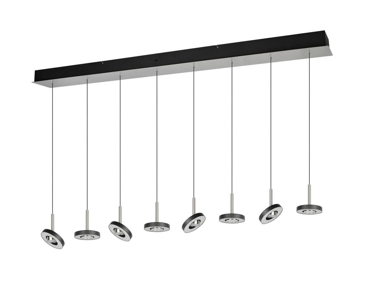 LED-HÄNGELEUCHTE Guano 150/13/200 cm   - Schwarz/Nickelfarben, Design, Metall (150/13/200cm) - Trio Leuchten