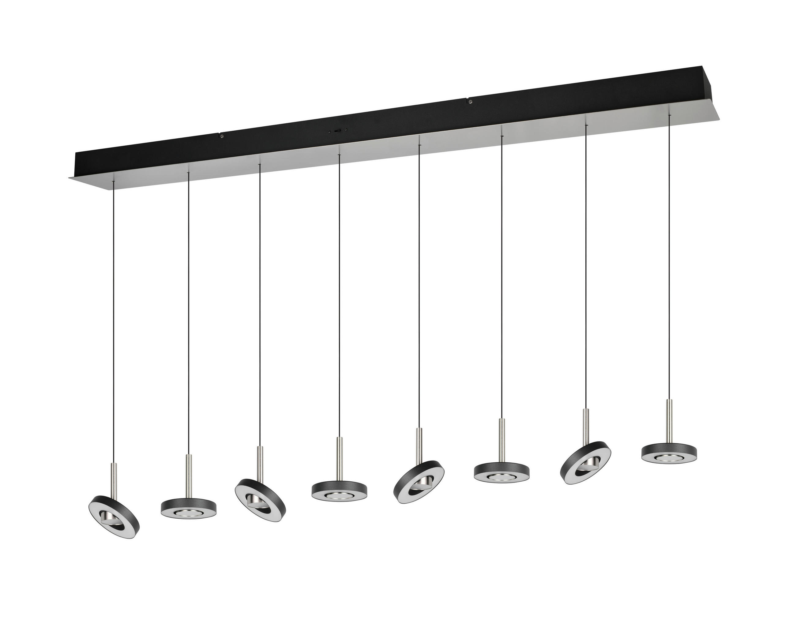 Trio Leuchten Led-Hängeleuchte Guano Nickel, Schwarz 13x200x150 cm