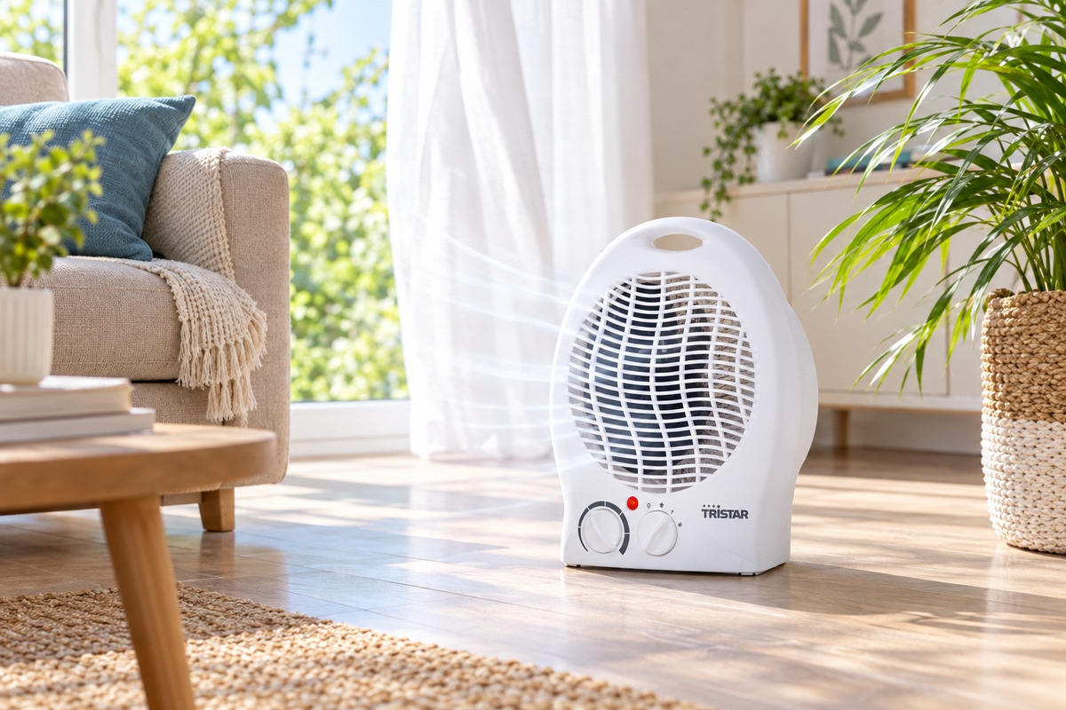 2u1, ventilator+grijalica   bijela    - bijela, Basics, plastika (26/22/14cm)