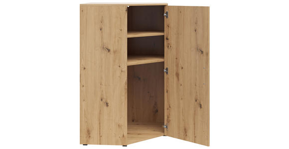 ECKKOMMODE 71,5/115/71,5 cm in Eiche Artisan - Anthrazit/Schwarz, MODERN, Holzwerkstoff/Kunststoff (71,5/115/71,5cm) - Carryhome