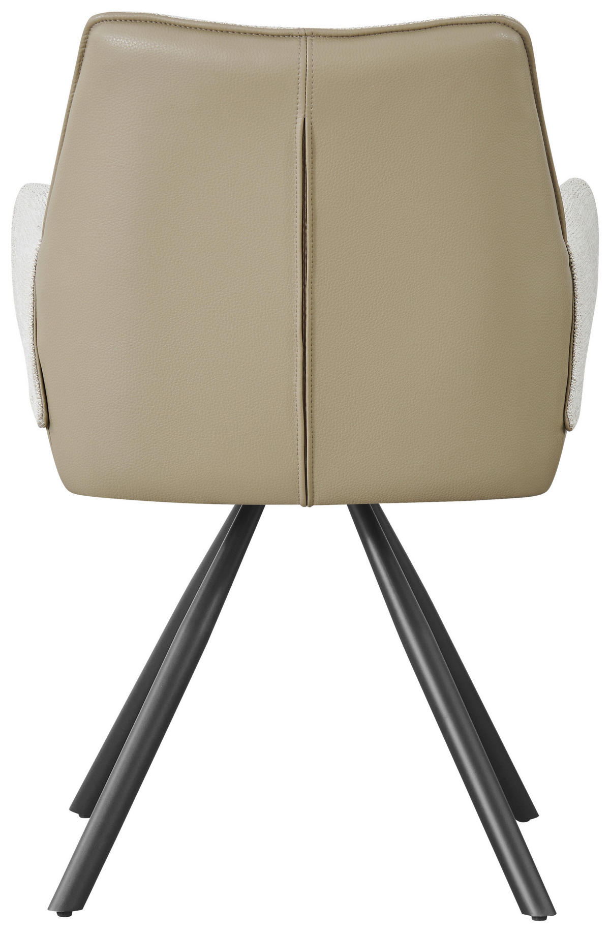 ARMLEHNSTUHL  inklusive Armlehnen, Sitzfläche 180° drehbar, automatische Rückholfunktion Lederlook, Struktur  Schwarz, Taupe, Beige  - Taupe/Beige, MODERN, Holz/Textil (58/90/62cm) - MID.YOU