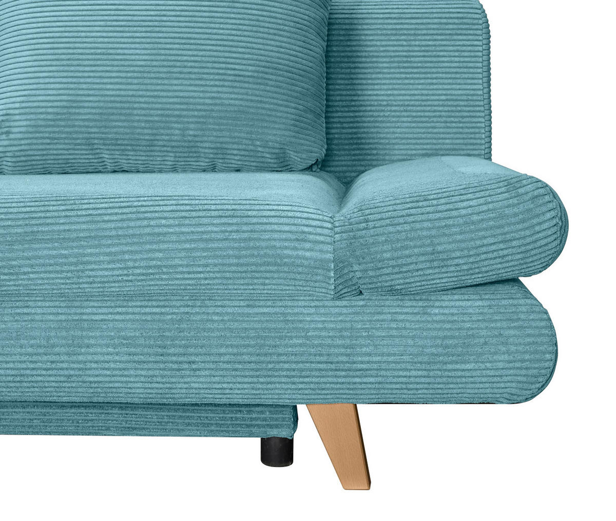 SCHLAFSOFA  mit Schlafen auf Sitzhöhe, haustierfreundlicher Bezug Cord Türkis  - Türkis/Buchefarben, KONVENTIONELL, Holz/Textil (200/75/85cm) - Carryhome