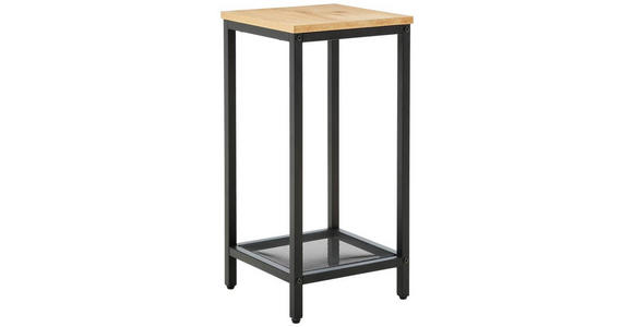 BEISTELLTISCH Eiche furniert rechteckig Schwarz, Eichefarben  - Eichefarben/Schwarz, LIFESTYLE, Holz/Holzwerkstoff (30/30/61cm) - Xora