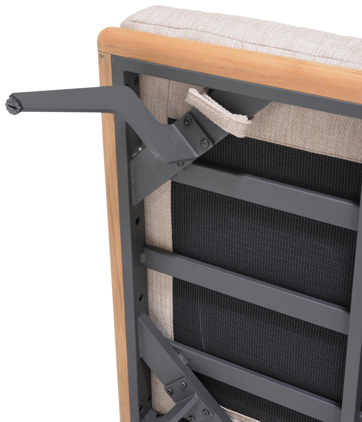 LOUNGEGARNITUR 150/280 cm Aluminium, Stahl  - Greige/Dunkelgrau, Design, Textil/Metall (150/280cm) - Amatio