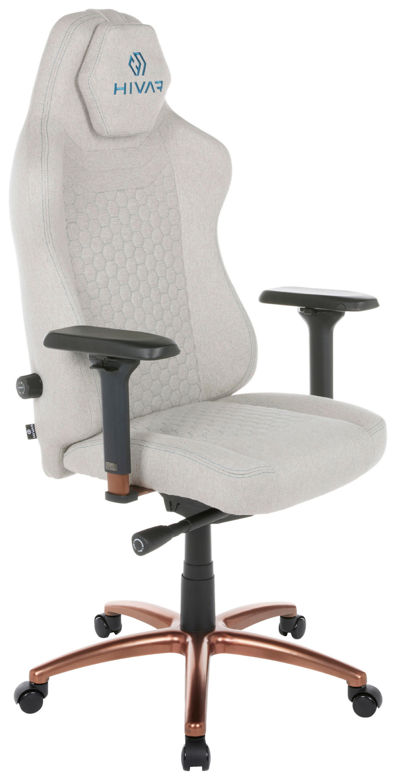 GAMINGSTUHL Petrol, Hellgrau Metall, Textil   - Petrol/Hellgrau, LIFESTYLE, Textil/Metall (79/142/77cm) - Hivar