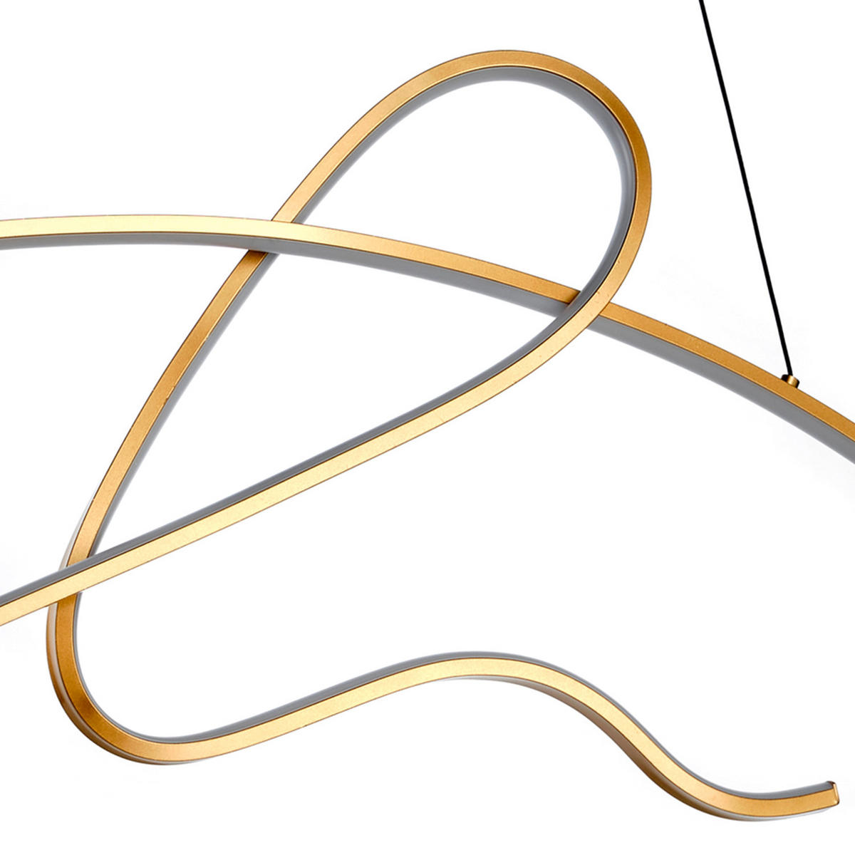 LED-HÄNGELEUCHTE 100/2/90 cm  - Goldfarben, Design, Metall (100/2/90cm)