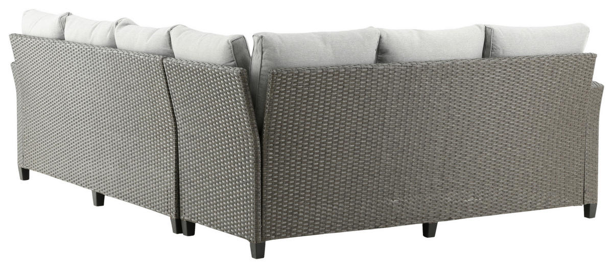 DINING-LOUNGESET 2-teilig  - Grau, KONVENTIONELL, Kunststoff - Gardenson