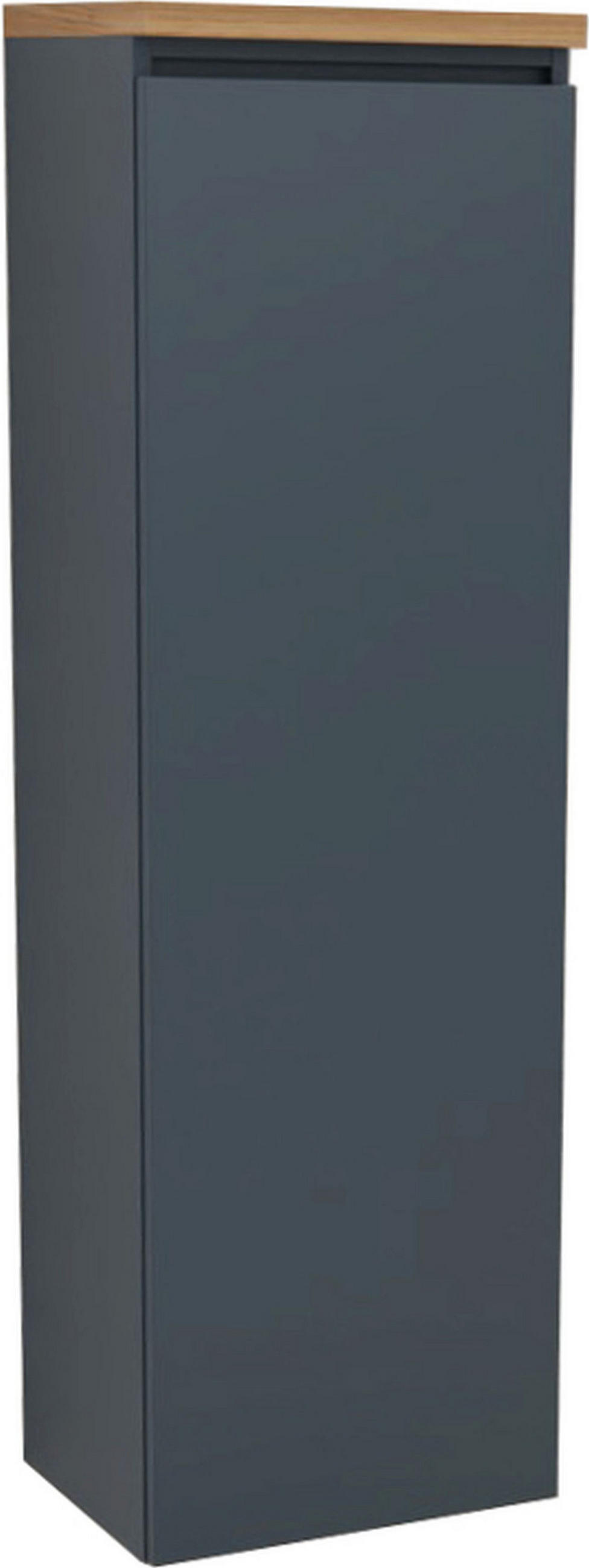 MIDISCHRANK 40/131/33 cm  - Graublau/Eichefarben, KONVENTIONELL, Glas/Holzwerkstoff (40/131/33cm) - b-collection