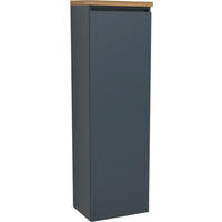 MIDISCHRANK 40/131/33 cm  - Graublau/Eichefarben, KONVENTIONELL, Glas/Holzwerkstoff (40/131/33cm) - b-collection
