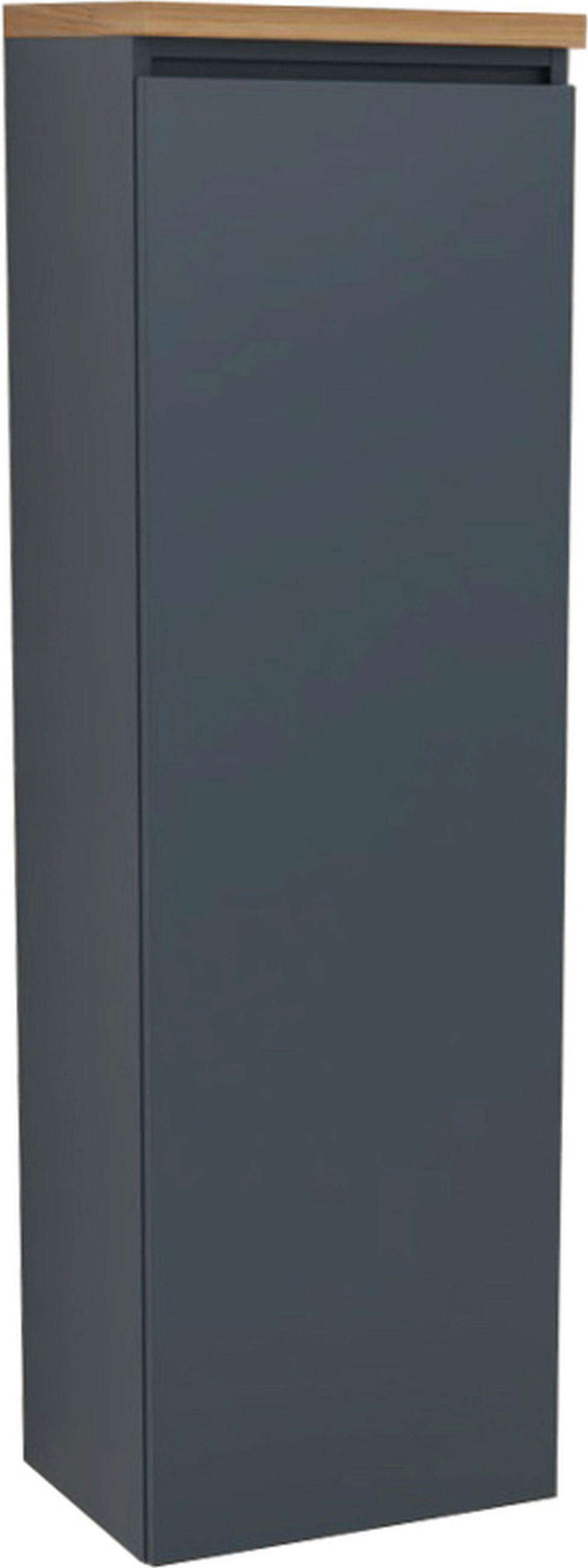 MIDISCHRANK 40/131/33 cm  - Graublau/Eichefarben, KONVENTIONELL, Glas/Holzwerkstoff (40/131/33cm) - b-collection