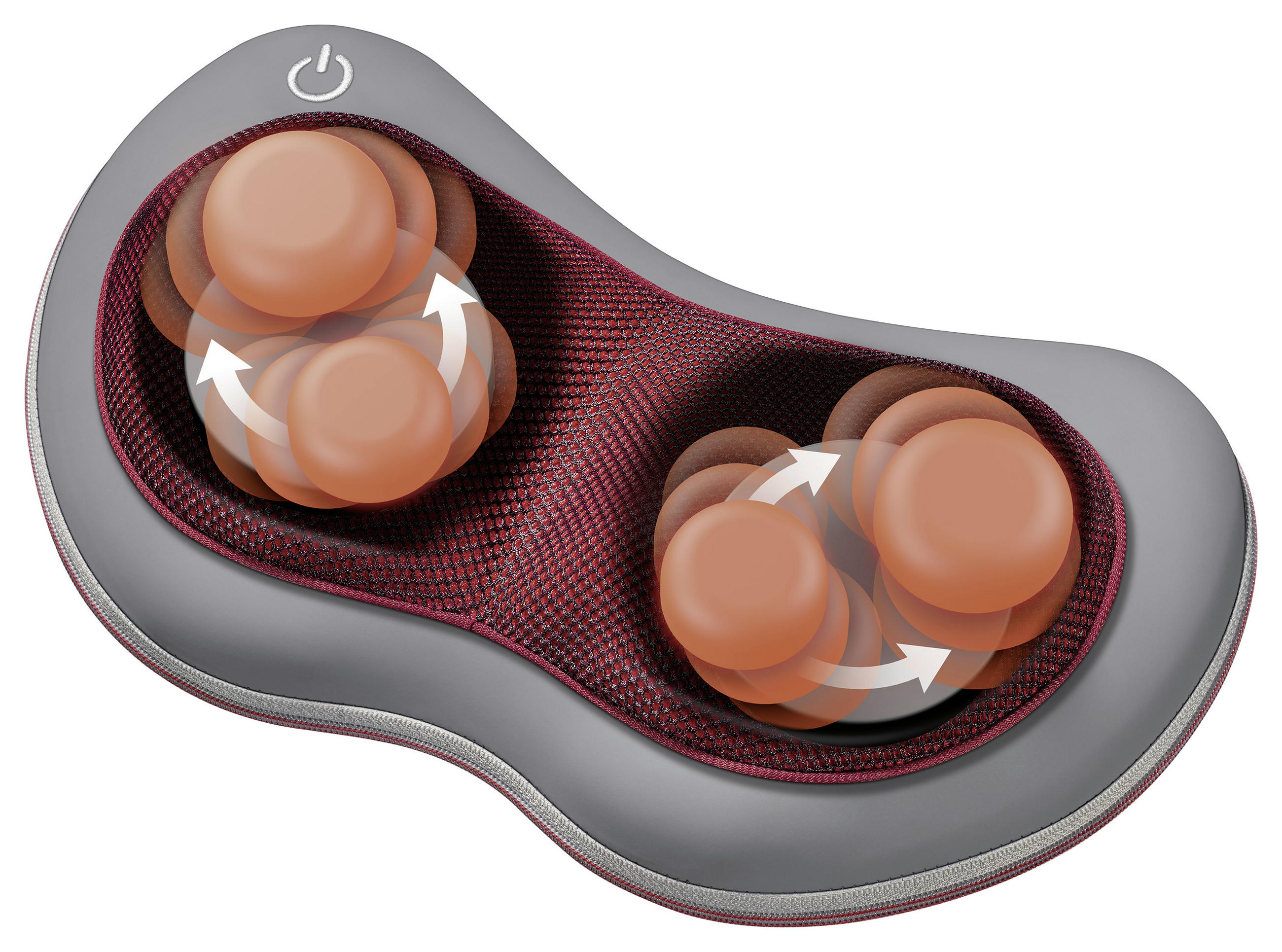 MASSAGEKISSEN - Grau/Dunkelrot, KONVENTIONELL, Kunststoff (11,5cm) - Beurer