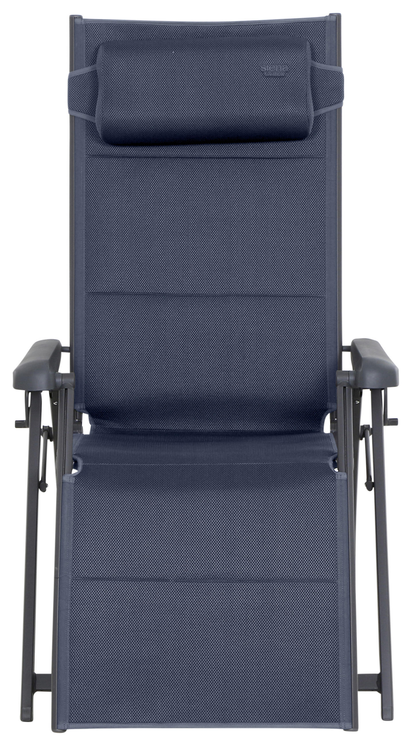 GARTEN-RELAXSESSEL Aluminium - Anthrazit/Dunkelblau, KONVENTIONELL, Textil/Metall (69/124/84cm) - Siena Garden