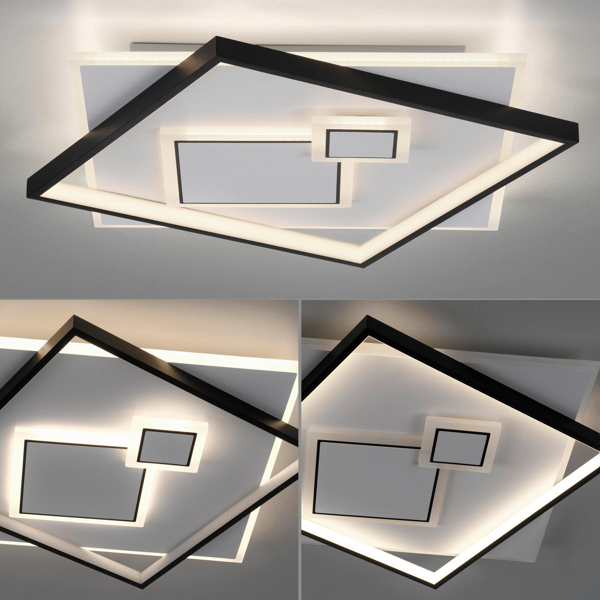 STROPNÍ LED SVÍTIDLO, 57/57/6 cm - Design, kov/plast (57/57/6cm)