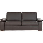 SCHLAFSOFA in Echtleder Dunkelbraun  - Wengefarben/Dunkelbraun, KONVENTIONELL, Leder/Holz (216/86/97cm) - Novel