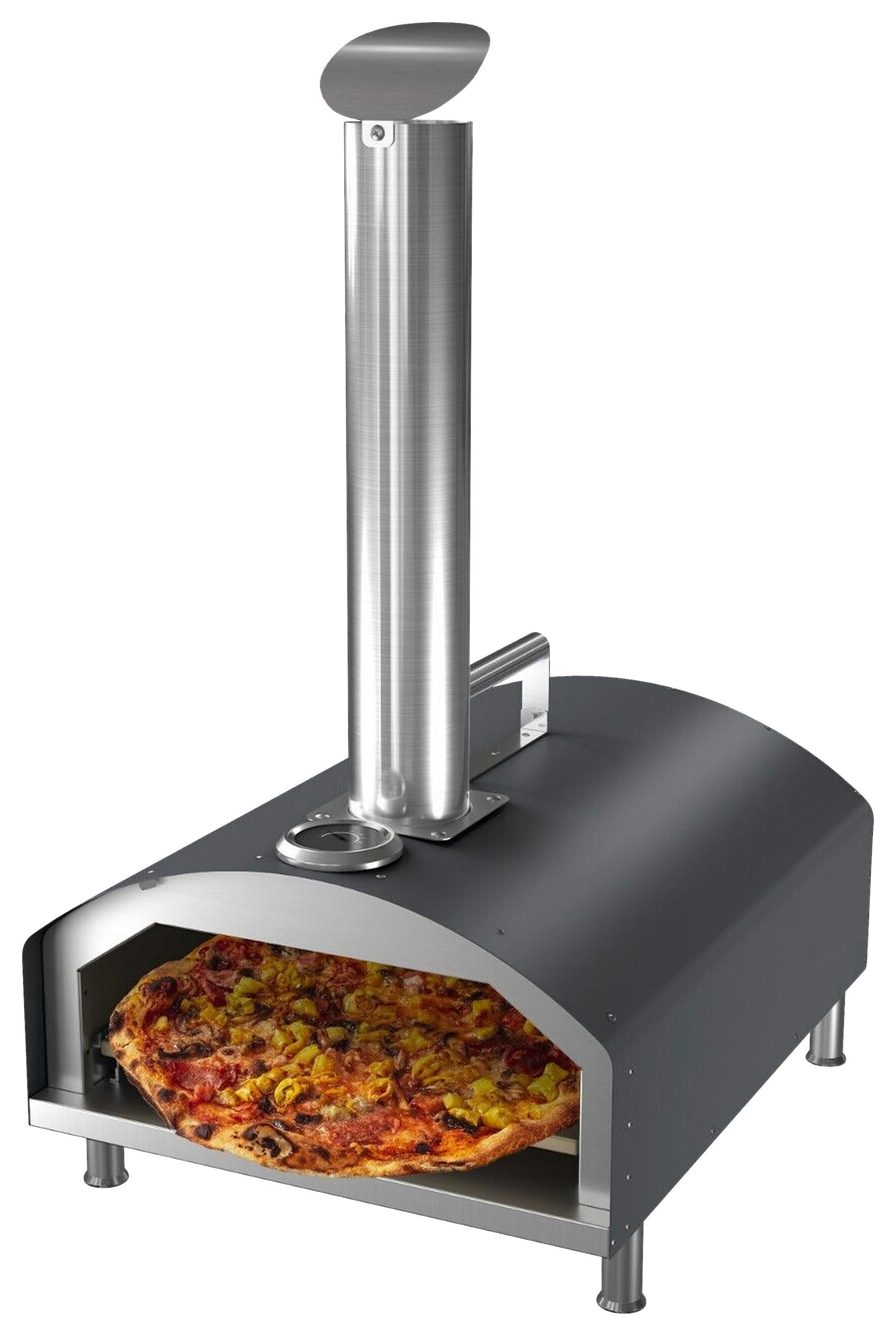 PELLET PIZZAOFEN Pizzaofen Pellet 12430  - Silberfarben/Schwarz, KONVENTIONELL, Metall (20/79/35cm)