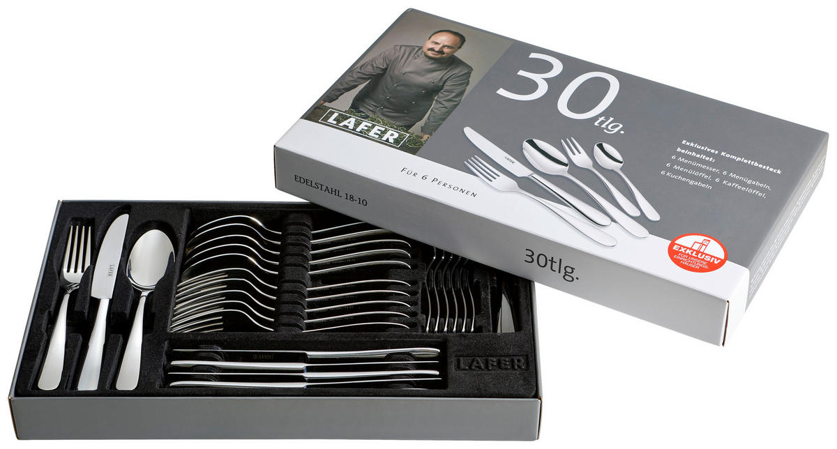 SADA PŘÍBORŮ nerezová ocel, 30dílné - barvy nerez oceli, Konvenční, kov - Johann Lafer