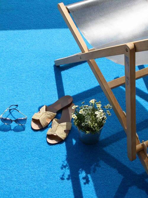 RASENTEPPICH - Blau, Basics, Textil (133/750cm)
