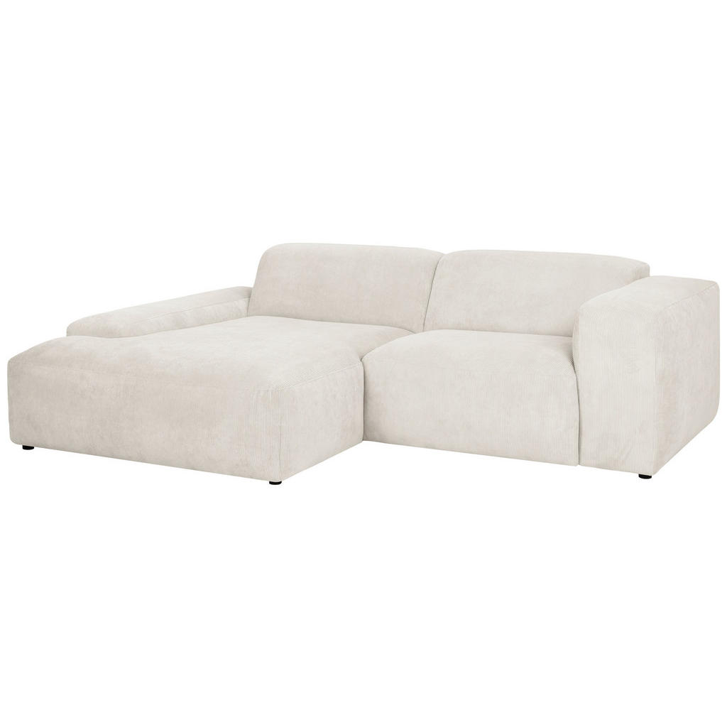 Thumbnail - Mid.you Ecksofa Hannah, Creme, Textil, 2-Sitzer, Ottomane links, L-Form, 252x170 cm, Made in EU, Wohnzimmer, Sofas & Cou...
