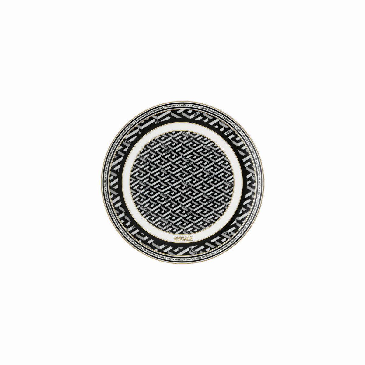 DESERTNI KROŽNIK  VERSACE LA GRECA   17/2 cm       - črna, Basics, keramika (17/2cm) - Versace