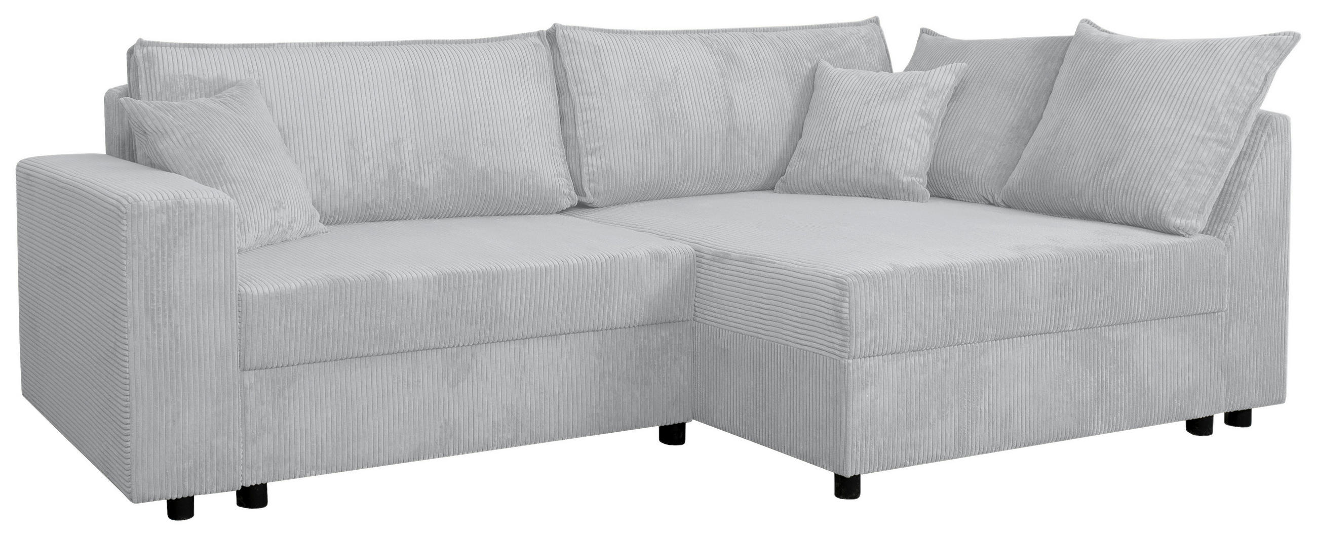 ECKSOFA Grau Cord  - Schwarz/Grau, KONVENTIONELL, Kunststoff/Textil (245/153cm) - Carryhome