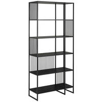 HYLLA i 85/185/35 cm svart  - svart, Design, metall/trämaterial (85/185/35cm) - Best Price
