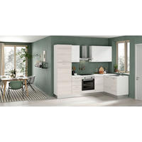 ECKKÜCHE 270/165 cm  in Weiß, Eukalyptusholzfarben  - Eukalyptusholzfarben/Alufarben, LIFESTYLE, Holzwerkstoff/Kunststoff (270/165cm) - MID.YOU