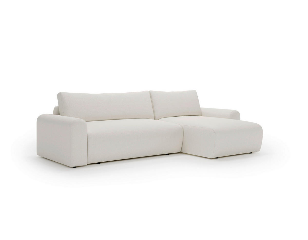 ECKSOFA Creme  - Creme/Schwarz, Design, Kunststoff/Textil (246/150cm) - Livetastic