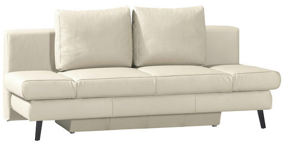 SCHLAFSOFA Lavinia in Echtleder Naturfarben  - Schwarz/Naturfarben, Design, Leder/Metall (200/85/90cm) - Novel