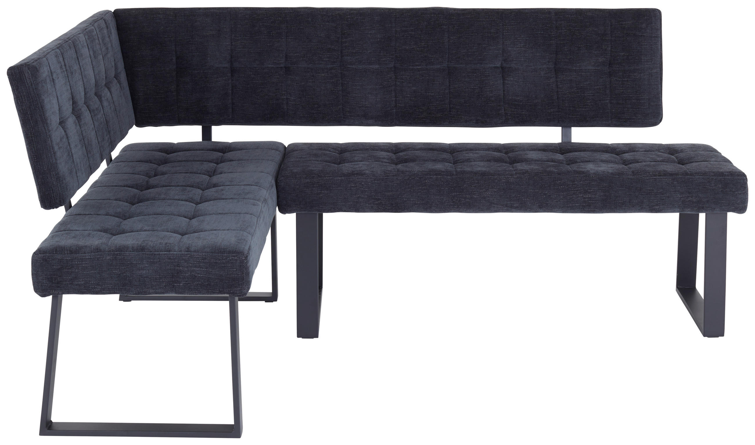 ECKBANK 134/185 cm  in Dunkelgrau  - Dunkelgrau/Schwarz, MODERN, Textil/Metall (134/185cm) - MID.YOU
