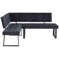 ECKBANK 134/185 cm Webstoff Dunkelgrau   - Dunkelgrau/Schwarz, MODERN, Textil/Metall (134/185cm) - MID.YOU
