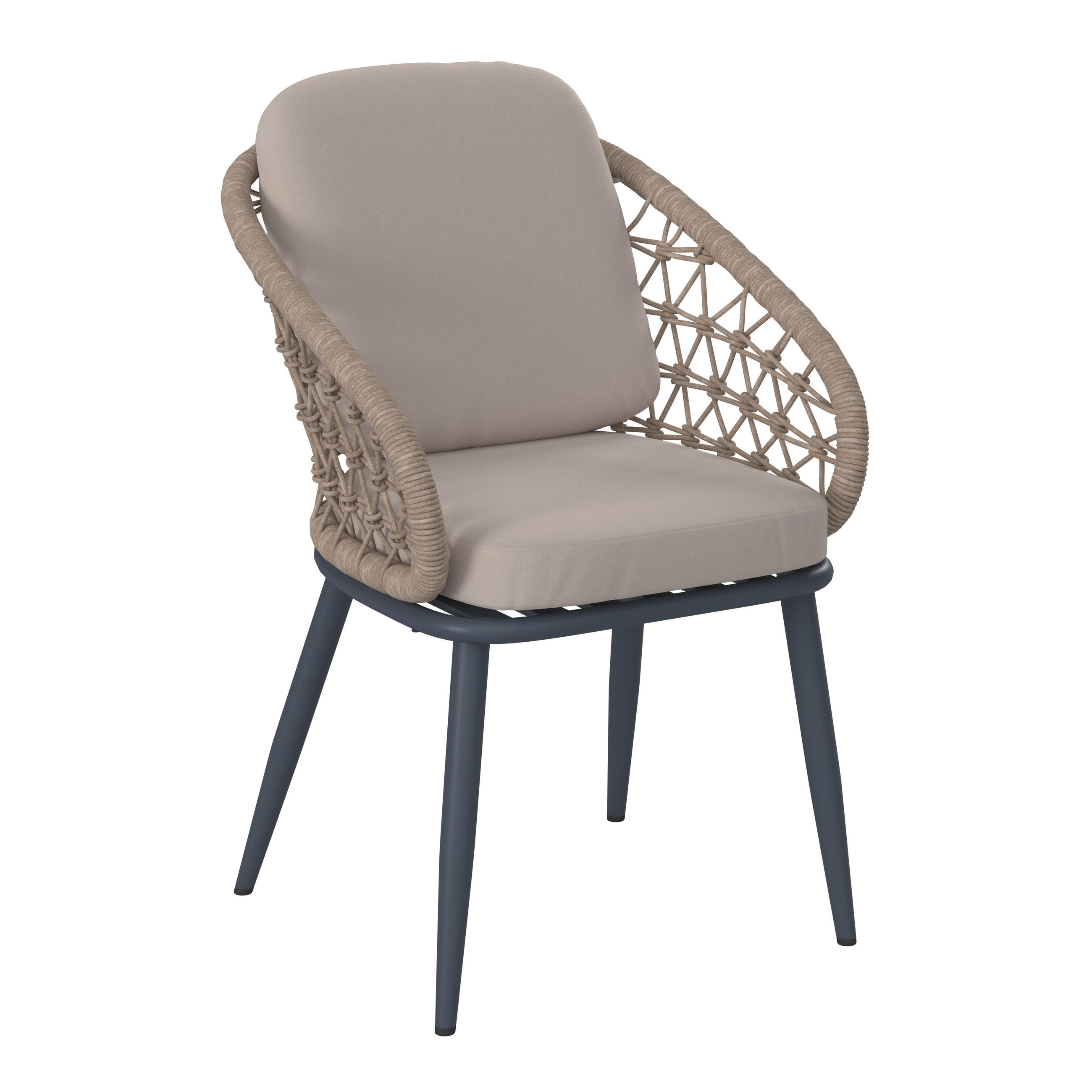 GARTENSESSEL - Anthrazit/Beige, Natur, Textil/Metall (58/85/65cm) - Amatio