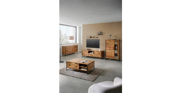 SIDEBOARD 175/86/40 cm  - Schwarz/Akaziefarben, Trend, Holz/Metall (175/86/40cm) - Ambia Home