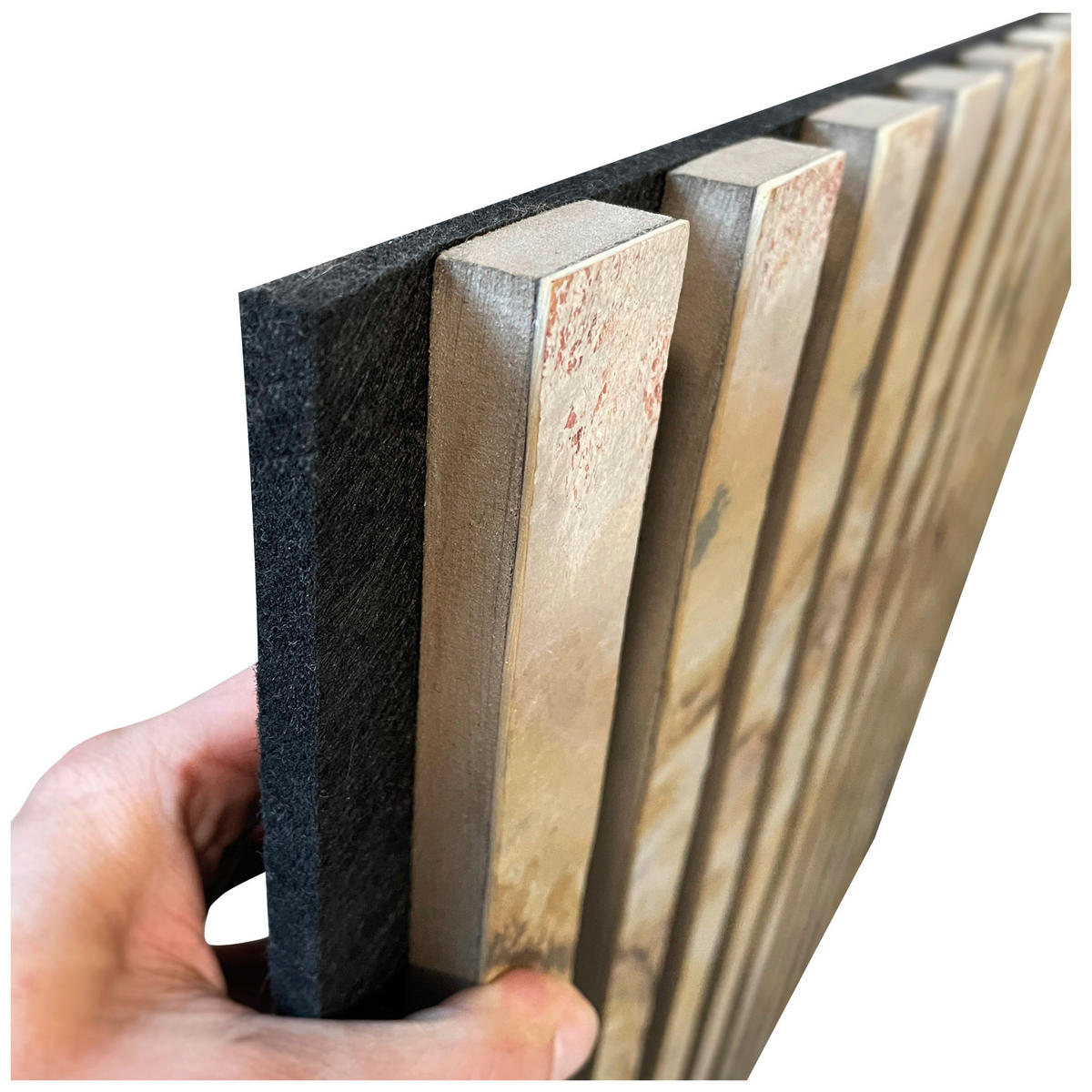 Akustikpaneel Naturstein 60/60 cm  - Dunkelgrau/Beige, Basics, Holz/Kunststoff (60/60cm)