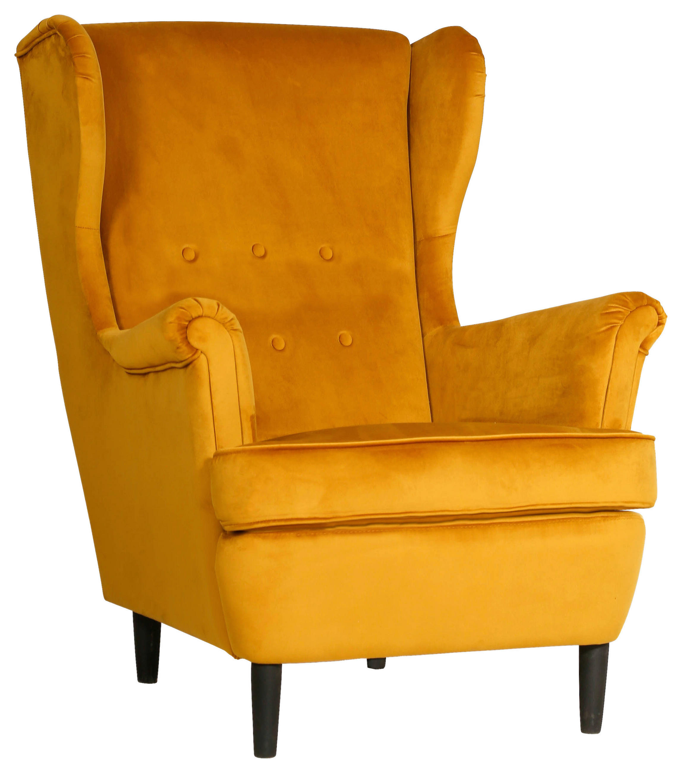 FÜLES FOTEL - sárga/fekete, Basics, faalapú anyag/karton (78/102/98cm) - Carryhome
