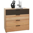 KOMMODE  in 91,5/84,7/44,2 cm  - Dunkelbraun/Erlefarben, Natur, Glas/Holz (91,5/84,7/44,2cm) - Valnatura