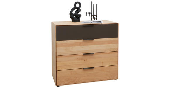 KOMMODE in 91,5/84,7/44,2 cm - Dunkelbraun/Erlefarben, Natur, Glas/Holz (91,5/84,7/44,2cm) - Valnatura