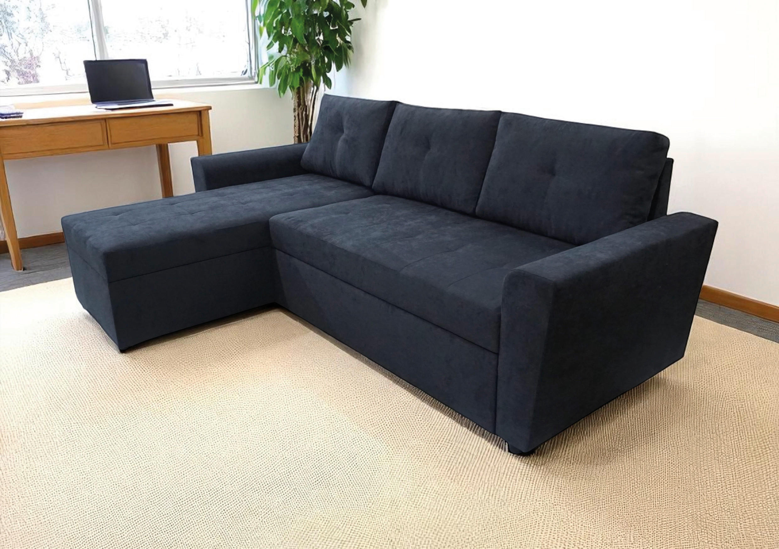 ECKSOFA TERMOLI in Jacquard Anthrazit  155/231 cm  - Anthrazit/Schwarz, Design, Kunststoff/Textil (155/231cm) - MID.YOU