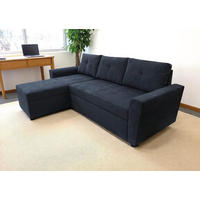 ECKSOFA TERMOLI Anthrazit Jacquard Rückenkissen, Bettkasten  - Anthrazit/Schwarz, Design, Kunststoff/Textil (155/231cm) - MID.YOU