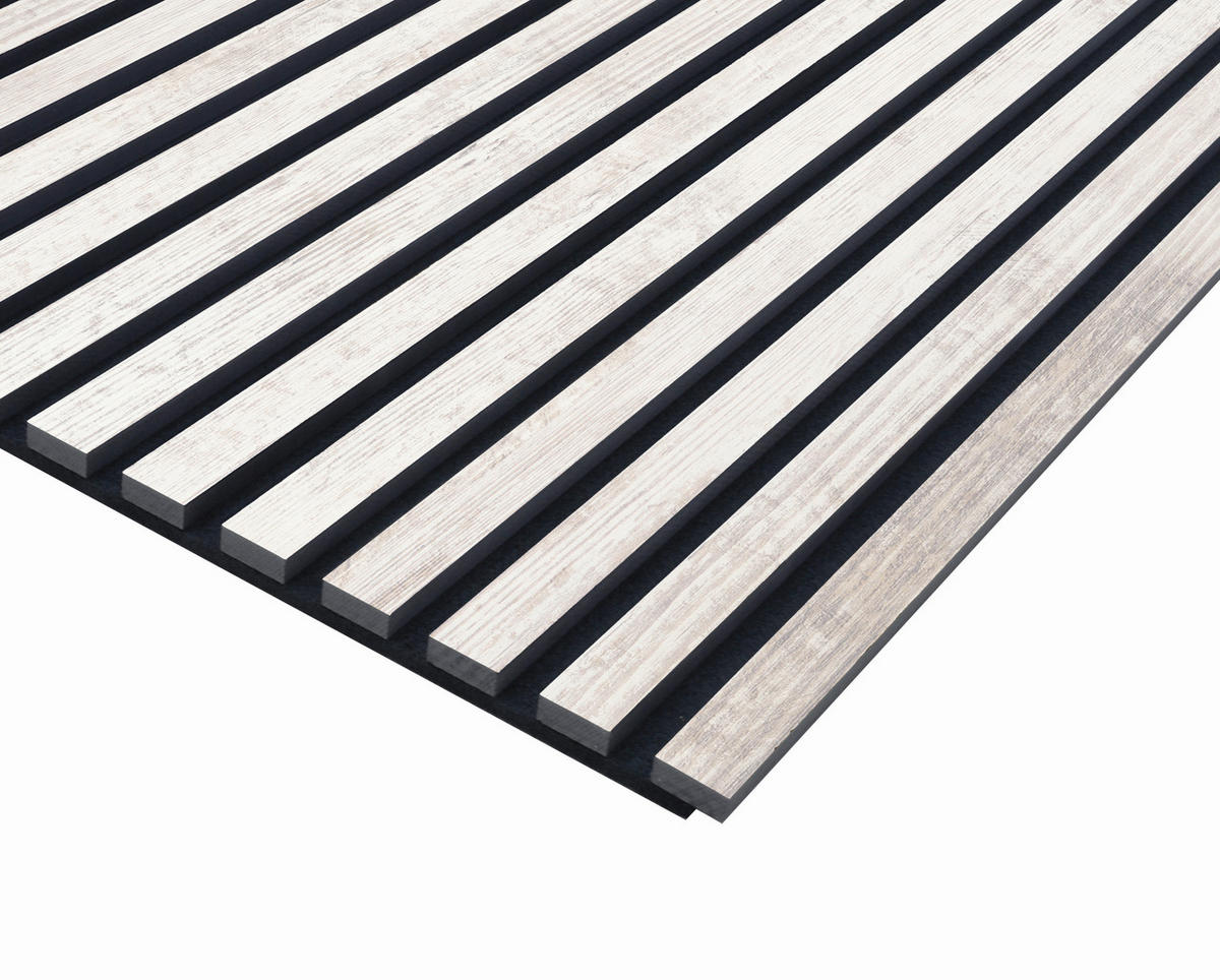 AKUSTIKPANEEL Vintage foliert 57.25/1.9/119 cm  - Grauweiß, KONVENTIONELL, Holzwerkstoff/Textil (57.25/1.9/119cm)